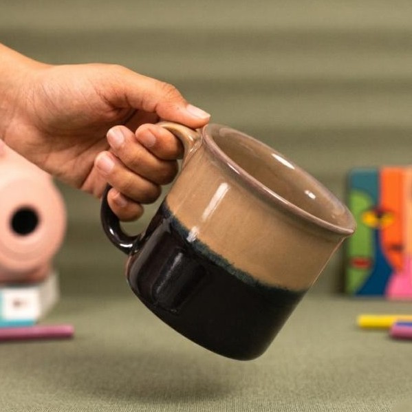 Eclipse Coffee Mug | Byora Homes | Brown & Black | Stoneware Ceramic