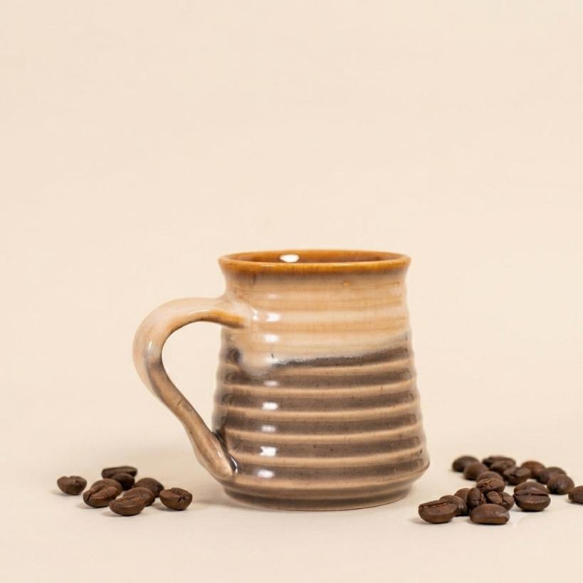 Ombre Labyrinth Coffee Mug | Byora Homes | Brown | Stoneware Ceramic