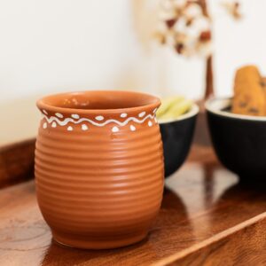 Earthy Terra Ceramic Kulhad | Byora Homes | Orange | Stoneware Ceramic