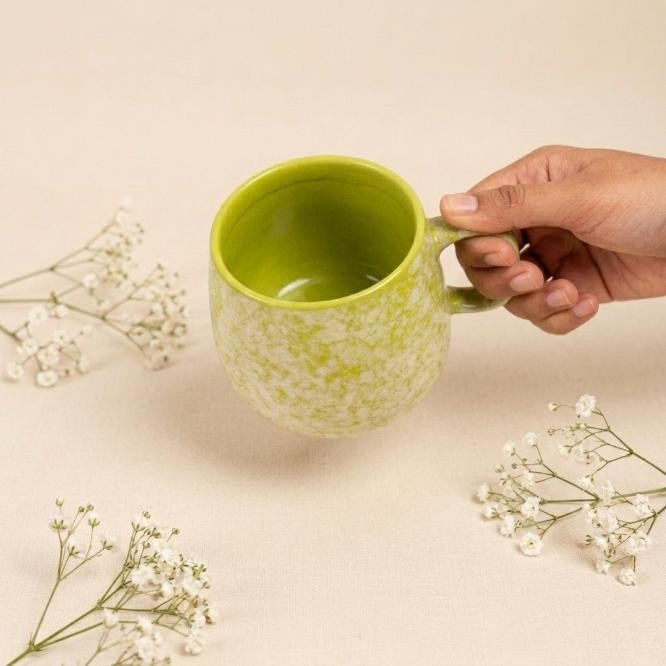 Forest Dew Coffee Mug | Byora Homes | Green | Stoneware Ceramic - Image 4
