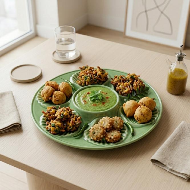 Not just Chip and Dip Platter | Byora Homes | Green | Stoneware Ceramic - Image 4