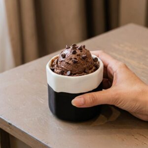 Octa Ice cream cup | Byora Homes | Black and White | Stoneware Ceramic