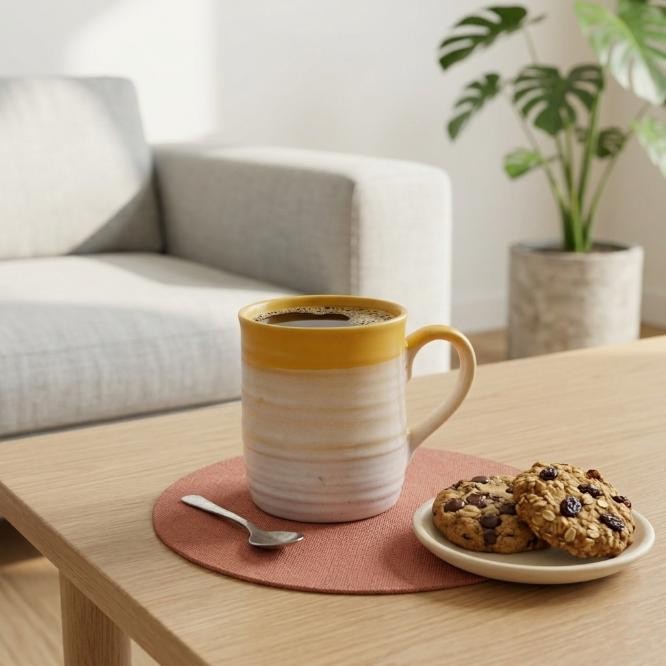 Buttercups Coffee Mug | Byora Homes | Yellow & White | Stoneware Ceramic - Image 5
