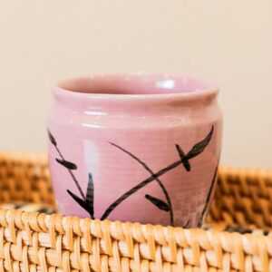 Lavendar Leaves Ceramic Kulhad | Byora Homes | Light Purple | Stoneware Ceramic