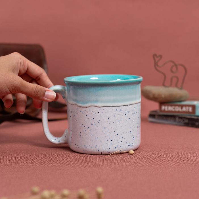 Mint Mist Ceramic Mug | Byora Homes | Mint & White | Stoneware Ceramic - Image 4