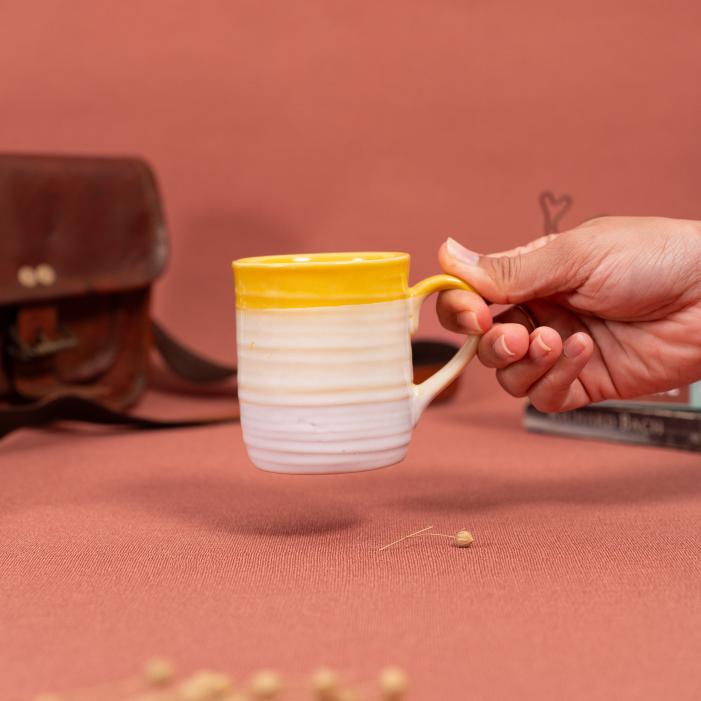 Buttercups Coffee Mug | Byora Homes | Yellow & White | Stoneware Ceramic - Image 2