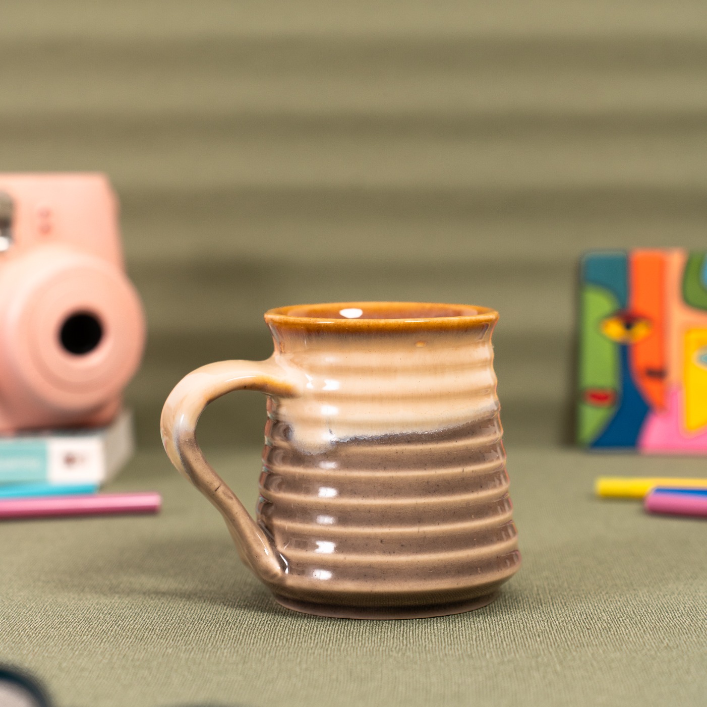 Ombre Labyrinth Coffee Mug | Byora Homes | Brown | Stoneware Ceramic - Image 4