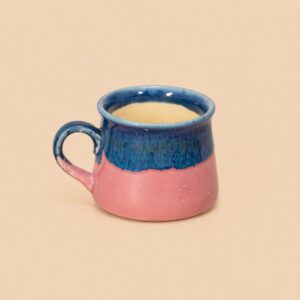 Blush & Blue Tea Cup | Byora Homes | Multicolor | Stoneware Ceramic