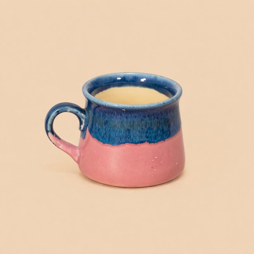 Blush & Blue Tea Cup | Byora Homes | Multicolor | Stoneware Ceramic