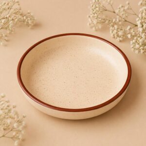 Brown Halo Platter | Byora Homes | Beige | Stoneware Ceramic