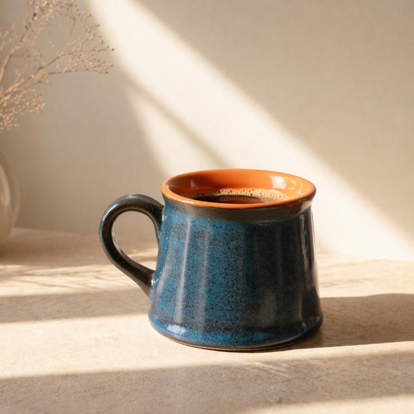 Mystic Orange Tea Cup | Byora Homes | Multicolor | Stoneware Ceramic