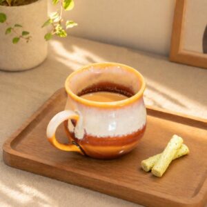 Amber Matka Tea cup | Byora Homes | Multicolor | Stoneware Ceramic
