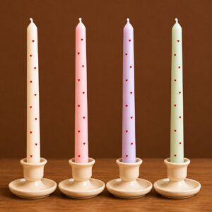 Hearts Taper Soy Candle | Byora Homes | Purple | Soy Wax