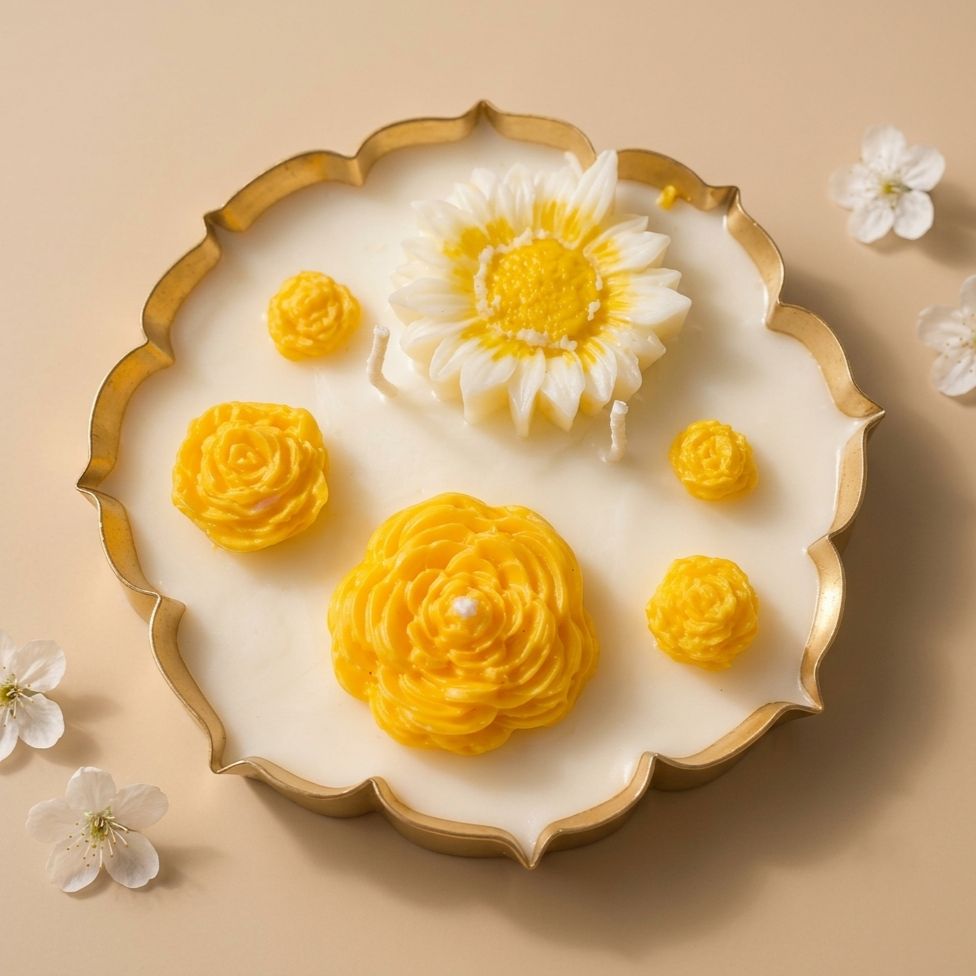 Flower Bouquet Soy Candle | Byora Homes | Blue & White | Soy Wax