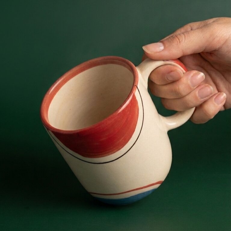 Patches Coffee Mug | Byora Homes | Multicolor | Stoneware Ceramic - Image 2