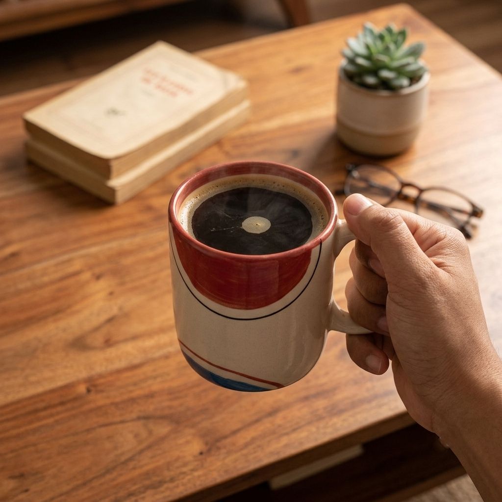 Patches Coffee Mug | Byora Homes | Multicolor | Stoneware Ceramic - Image 3