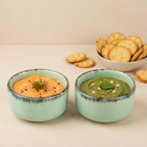 Turqy Ceramic Pinch Bowl (Set of 2) | Byora Homes | Turquoise | Stoneware Ceramic