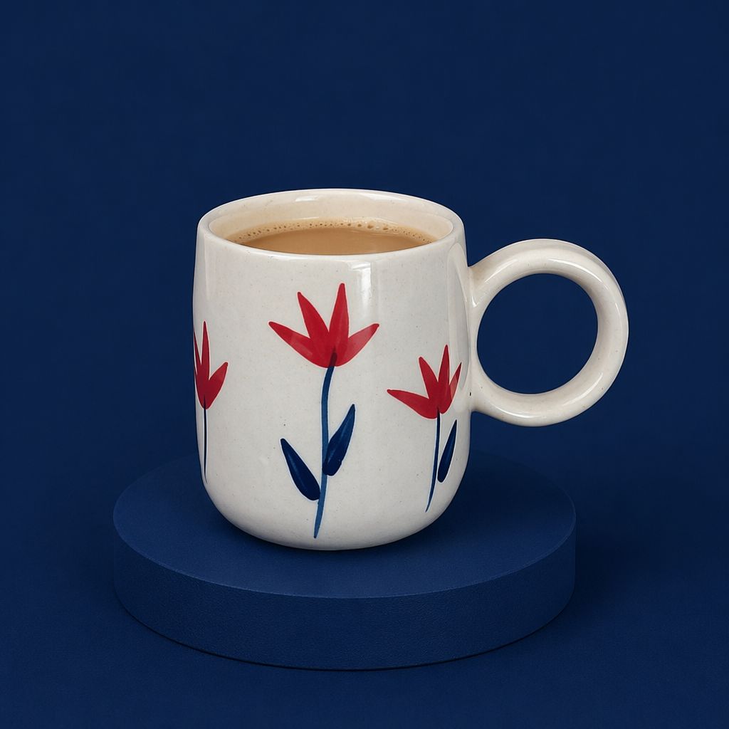 Tulips 2.0 Ceramic Mug | Byora Homes | Multicolor | Stoneware Ceramic - Image 3