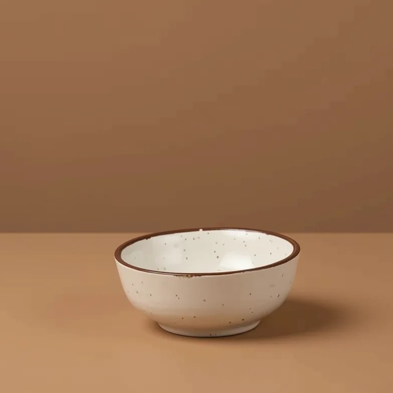 Blurry Brown Rim Ceramic Bowl | Byora Homes | Multicolor | Stoneware Ceramic - Image 3