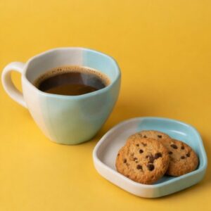 Mint Ombre Latte Mug & Saucer | Byora Homes | Mint | Stoneware Ceramic