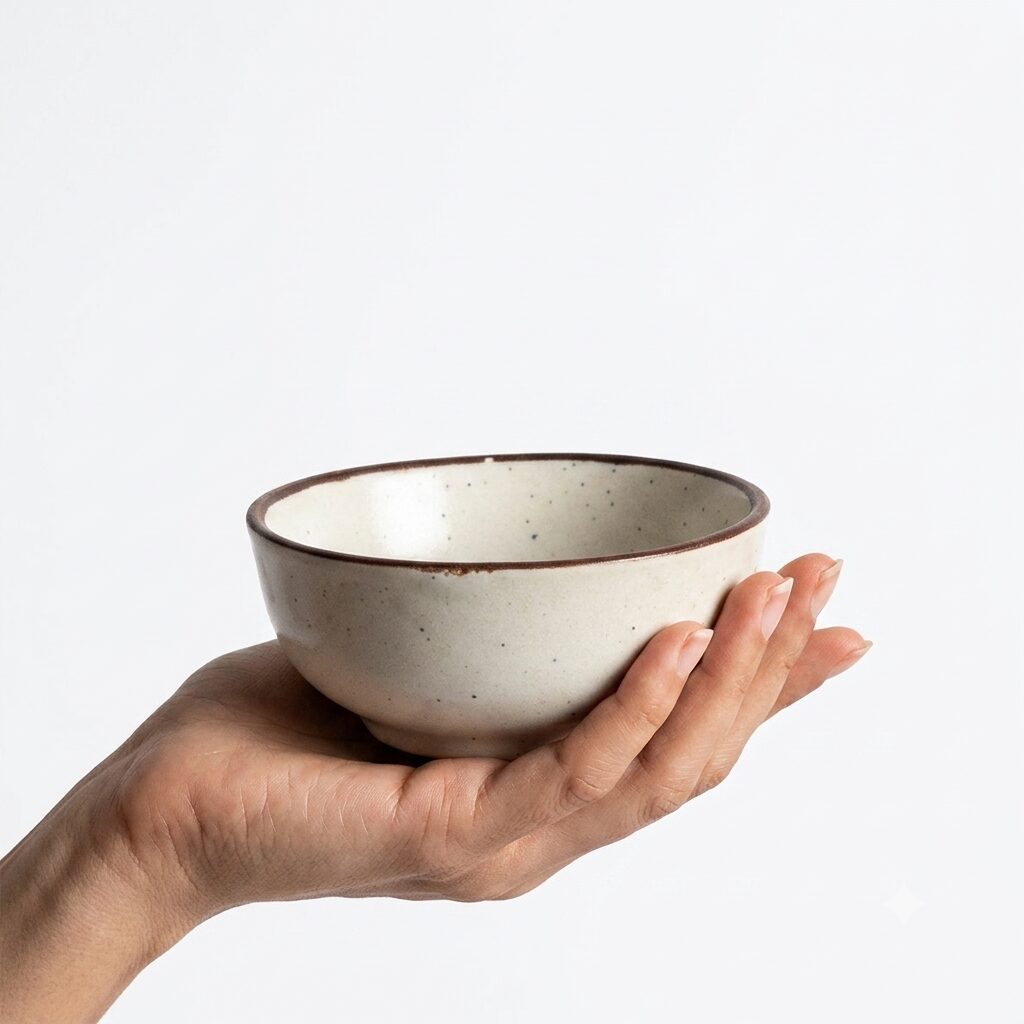 Blurry Brown Rim Ceramic Bowl | Byora Homes | Multicolor | Stoneware Ceramic