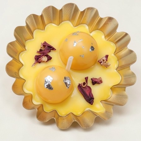 Rasmalai Candle | Byora Homes | Yellow & Gold | Soy Wax - Image 2