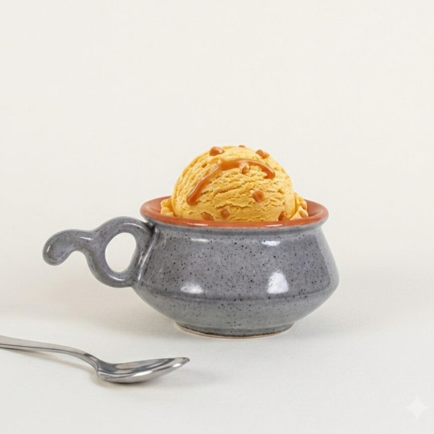 Matka Matki Ice cream ceramic cup | Byora Homes | Grey | Stoneware Ceramic - Image 3