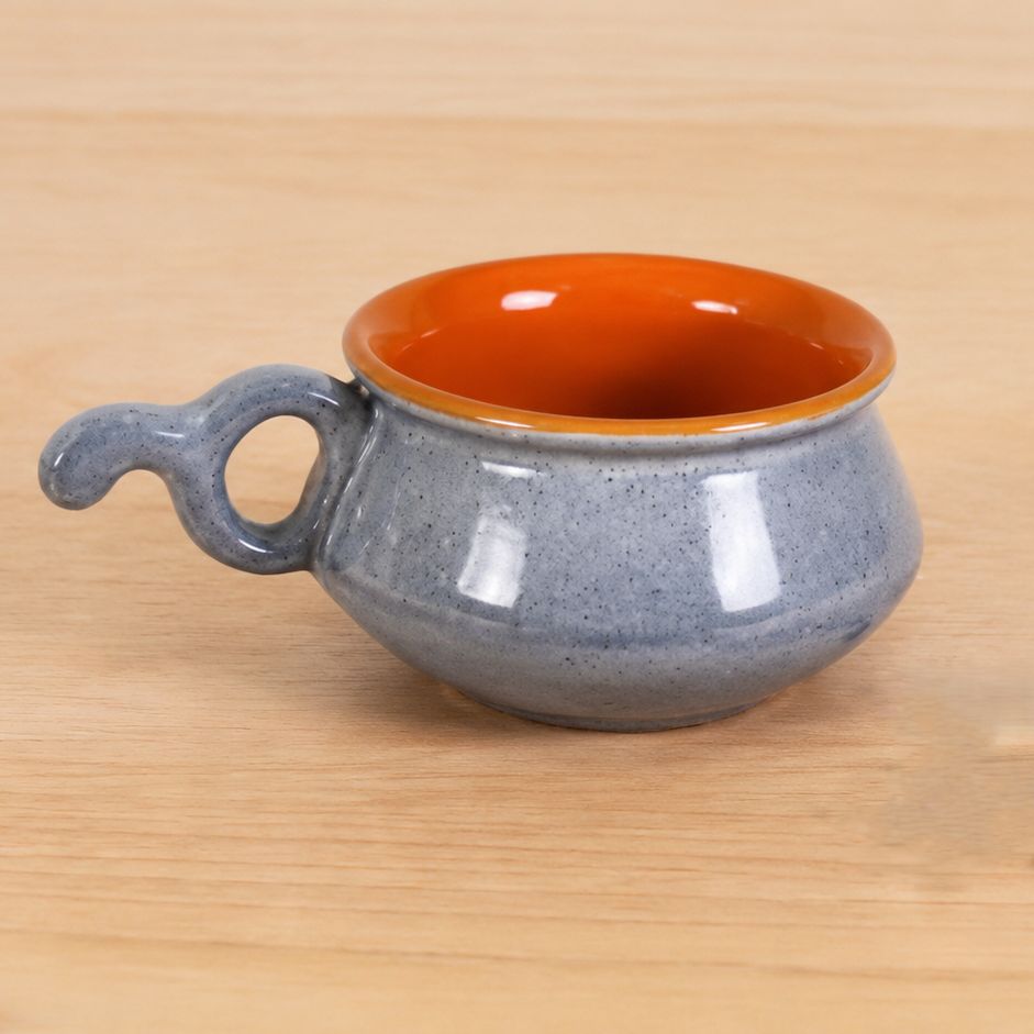 Matka Matki Ice cream ceramic cup | Byora Homes | Grey | Stoneware Ceramic - Image 4
