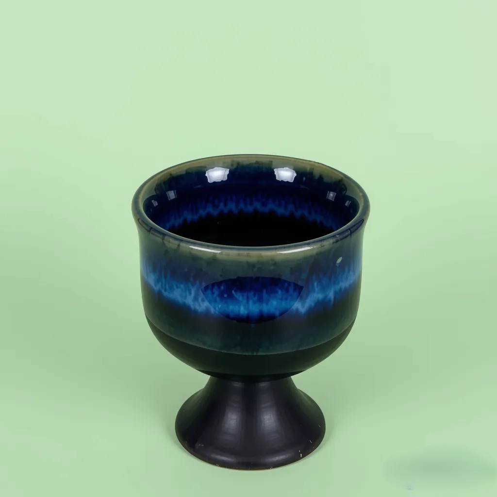Blackberry Ice cream ceramic cup | Byora Homes | Blue | Stoneware Ceramic - Image 4