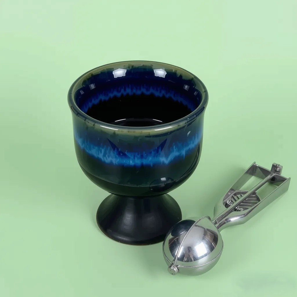 Blackberry Ice cream ceramic cup | Byora Homes | Blue | Stoneware Ceramic - Image 2