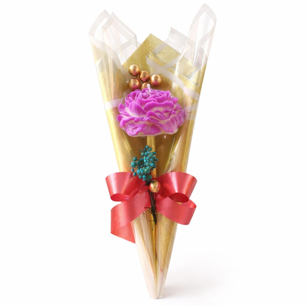 Single Flower Bouquet Soy Candle | Byora Homes | Purple | Soy Wax